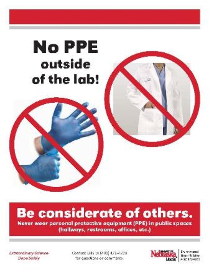 No PPE outside of the lab!