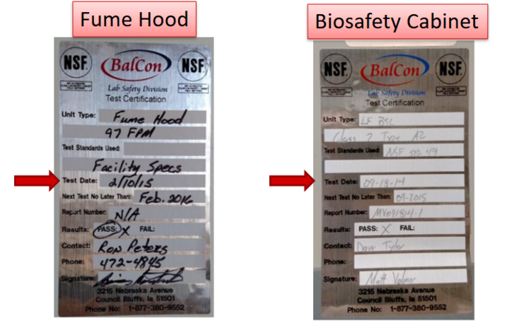 Chemical Fume Hoods: VEN01 - Cabinet Certification