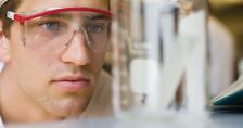 Young man wearing goggles